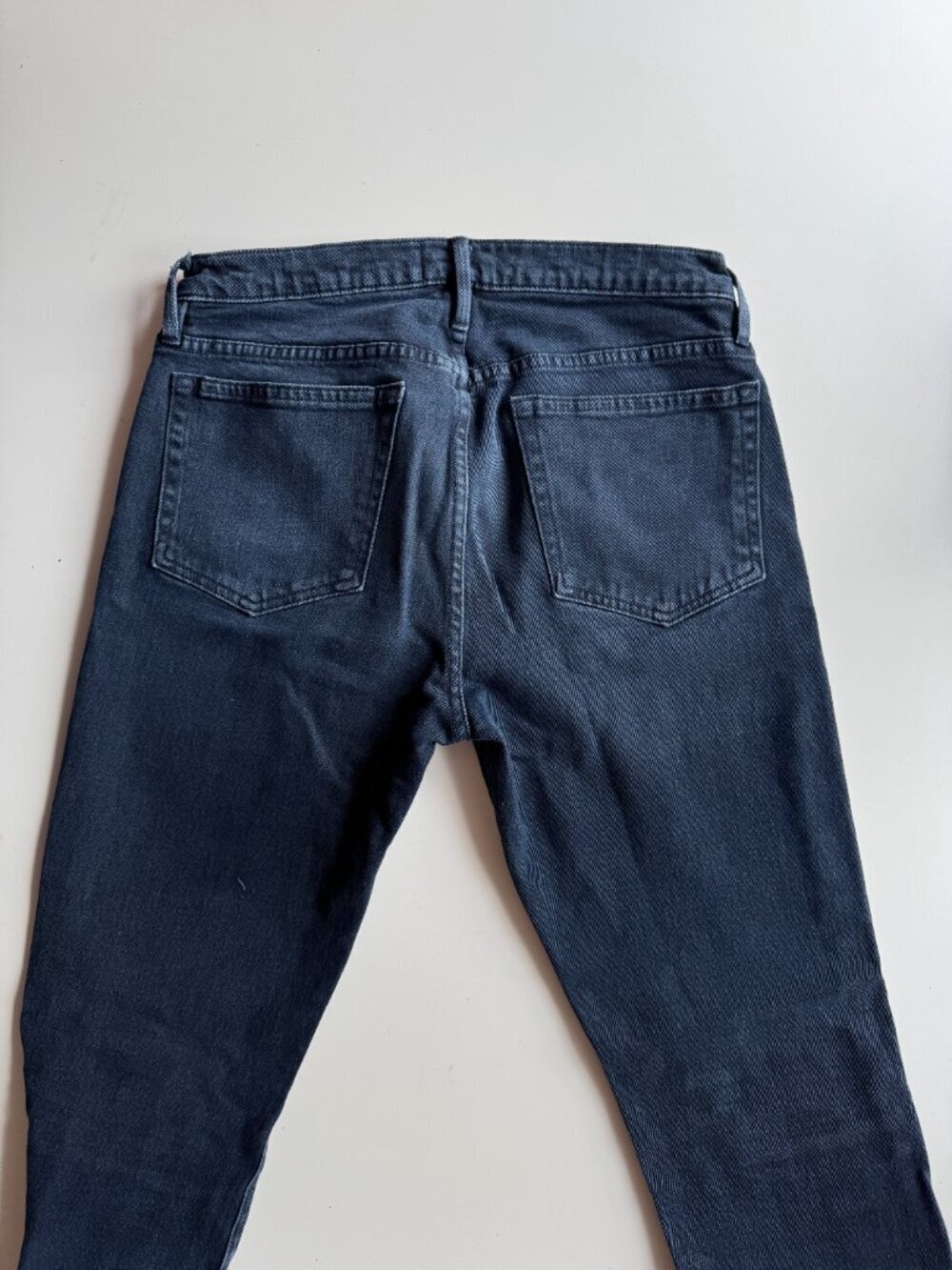 FRAME L'Homme Skinny Cobalt Dark Rinse Mid Rise Stretch Slim Leg Jeans, Size 30 - Picture 9 of 13